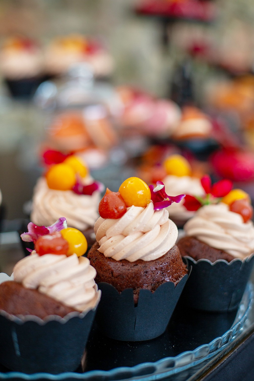 Vegane Schokoladen Cupcakes mit Blutorangen